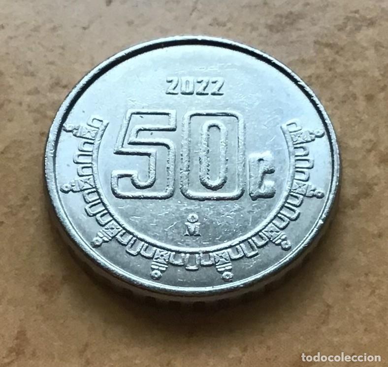 Monedas antiguas de Am&eacute;rica: 50 centavos de M&eacute;xico (M&eacute;jico). A&ntilde;o 2022