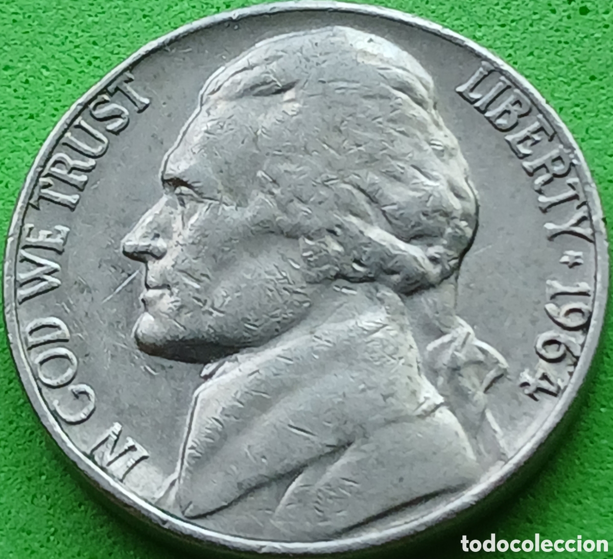 Monnaies anciennes d'Am&eacute;rique: USA five cents 1964 km#A192 sin marca de ceca