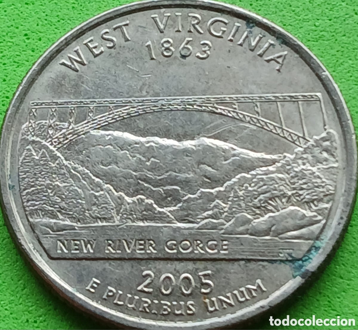 Monedas antiguas de Am&eacute;rica: USA quarter dollar 2005 P km#374 West Virginia