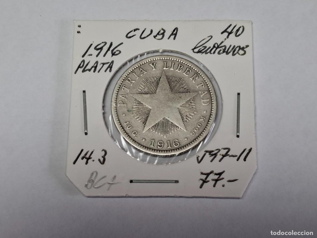 Monedas antiguas de Am&eacute;rica: 40 CENTAVOS de PLATA de 1916 KM 14.3 CUBA en BC+