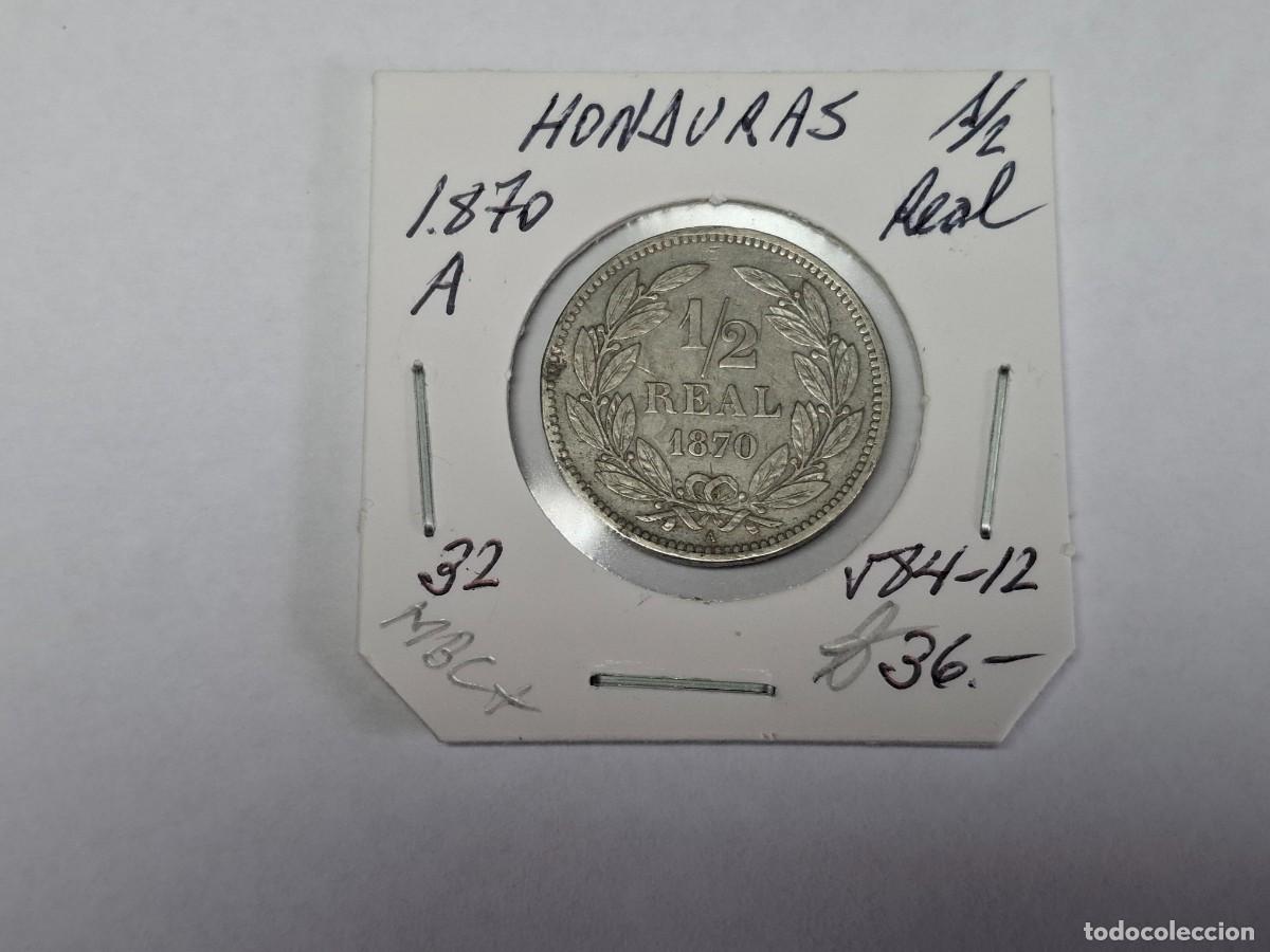 Monedas antiguas de Am&eacute;rica: 1/2 REAL de 1870 A KM 32 HONDURAS en MBC+