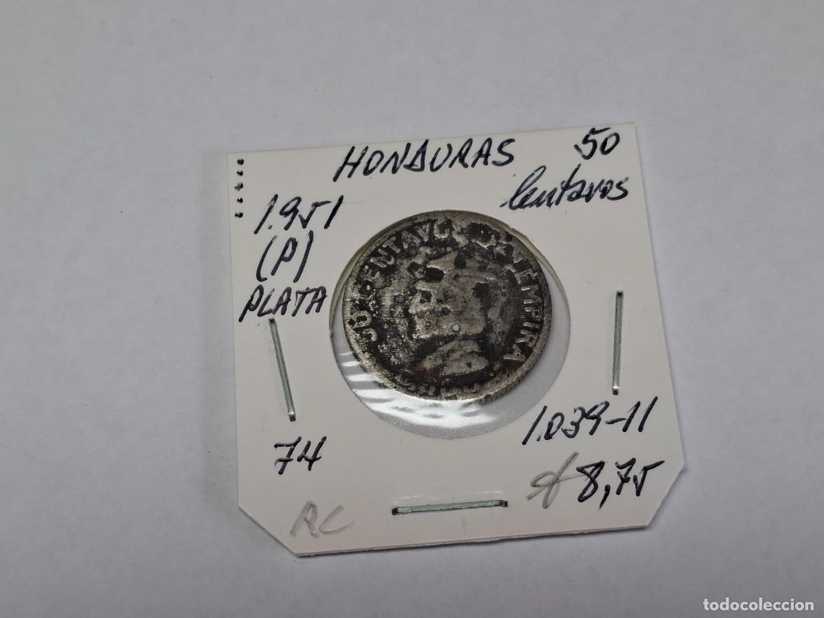 Monedas antiguas de Am&eacute;rica: 50 CENTAVOS de PLATA de 1951 P KM 74 HONDURAS en RC