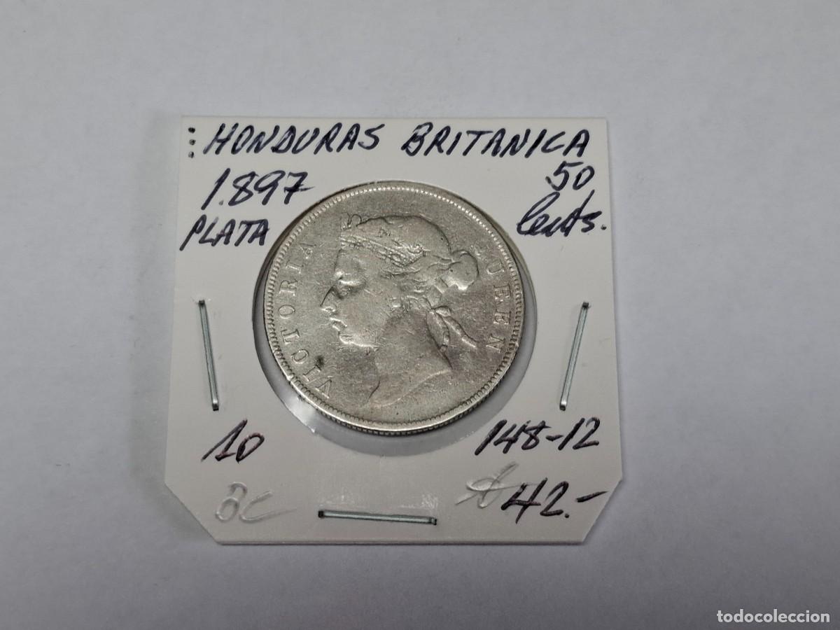 Monedas antiguas de Am&eacute;rica: 50 CENTS de PLATA de 1897 KM 10 HONDURAS BRITANICA en BC