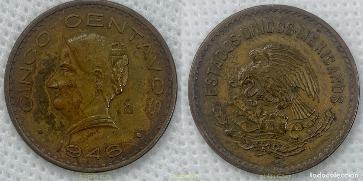 Monedas antiguas de Am&eacute;rica: 2501 MEXICO 1946 MEXICO 5 CENTAVOS 1946