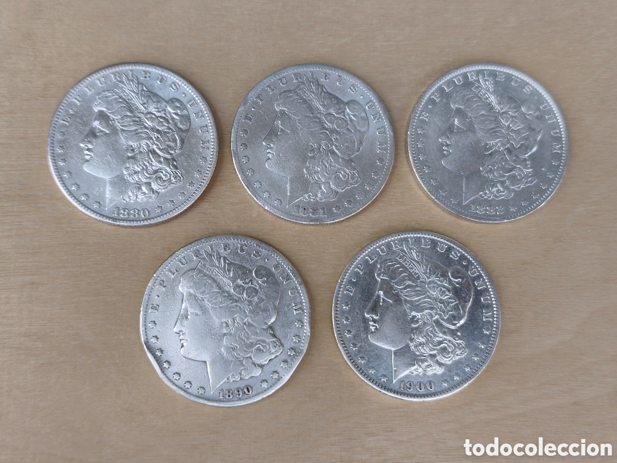 Monete antiche di America: 1 d&oacute;lar Morgan EEUU plata 0.900 varios a&ntilde;os
