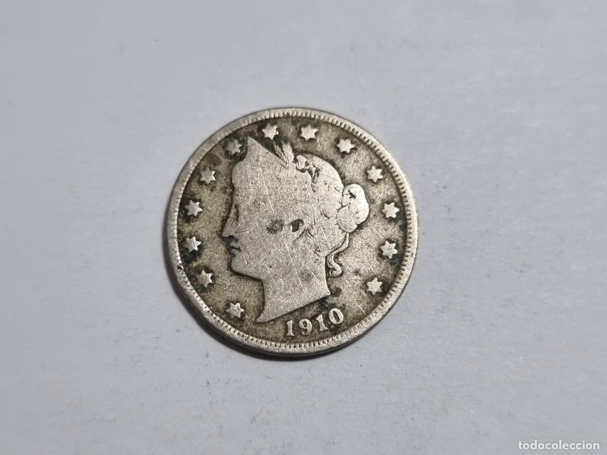 Monedas antiguas de Am&eacute;rica: Antigua Moneda Americana 5 Centavos 1910 America USA EEUU Estados Unidos