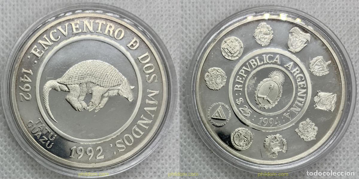 Monedas antiguas de Am&eacute;rica: 2656 ARGENTINA 1994 ARGENTINA 1994 25 $ TAT&Uacute; GUAZ&Uacute; ENCUENTRO DE DOS MUNDOS