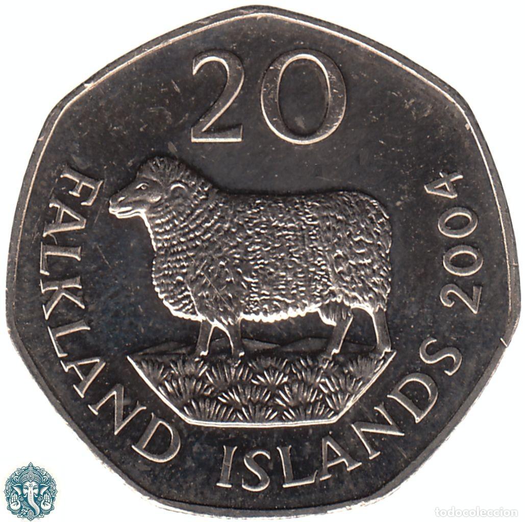 Monedas antiguas de Am&eacute;rica: ISLAS MALVINAS 20 Peniques 1998 Oveja de Malvinas KM#134 FALKLAND
