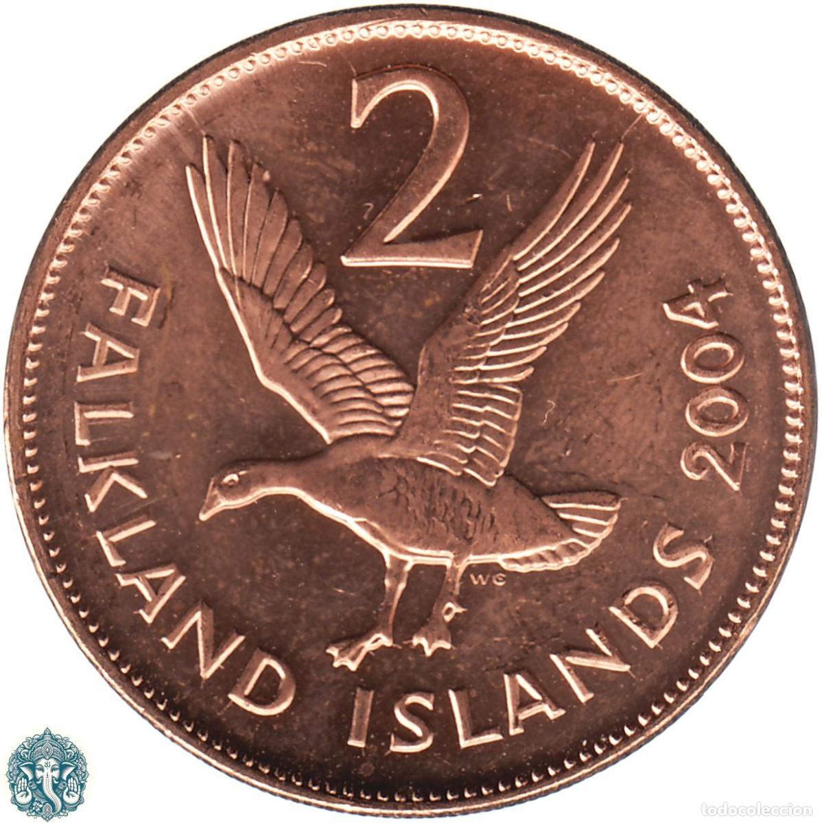 Monedas antiguas de Am&eacute;rica: ISLAS MALVINAS 2 Peniques 2004 &Aacute;nsar de Magallanes KM#131 FALKLAND