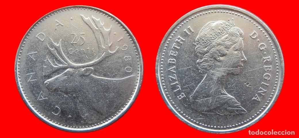 Monedas antiguas de Am&eacute;rica: 25 CENTAVOS 1980 CANADA-151680