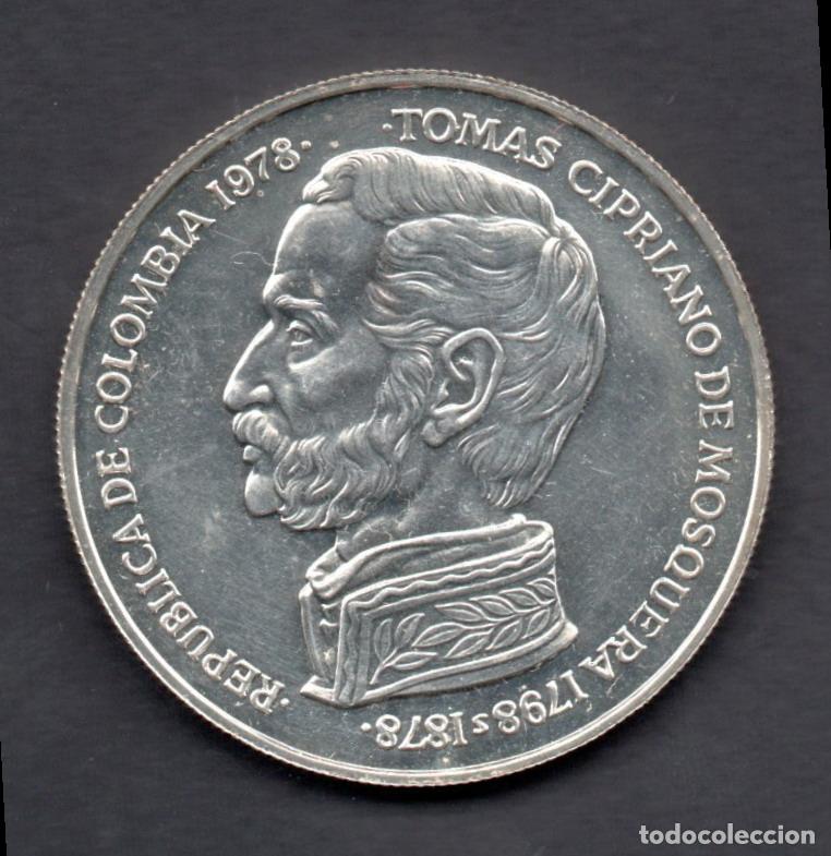 Monedas antiguas de Am&eacute;rica: COLOMBIA - 750 PESOS de PLATA 1978 - CENTENARIO TOMAS CIPRIANO de MOSQUERA - SIN CIRCULAR