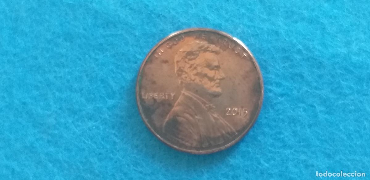 Monedas antiguas de Am&eacute;rica: MONEDA USA. ONE CENT. A&Ntilde;O 2015. ANVERSO ABRAHAM LINCOLN. REVERSO ESCUDO E PLURIBUS UNUM.