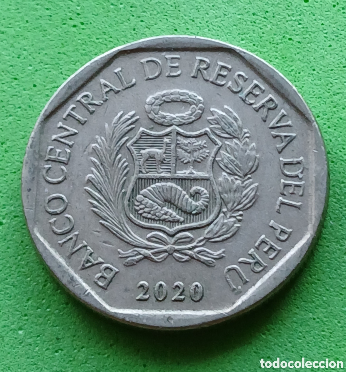 Monedas antiguas de Am&eacute;rica: Per&uacute; 50 c&eacute;ntimos 2020 km#307.4 poco com&uacute;n