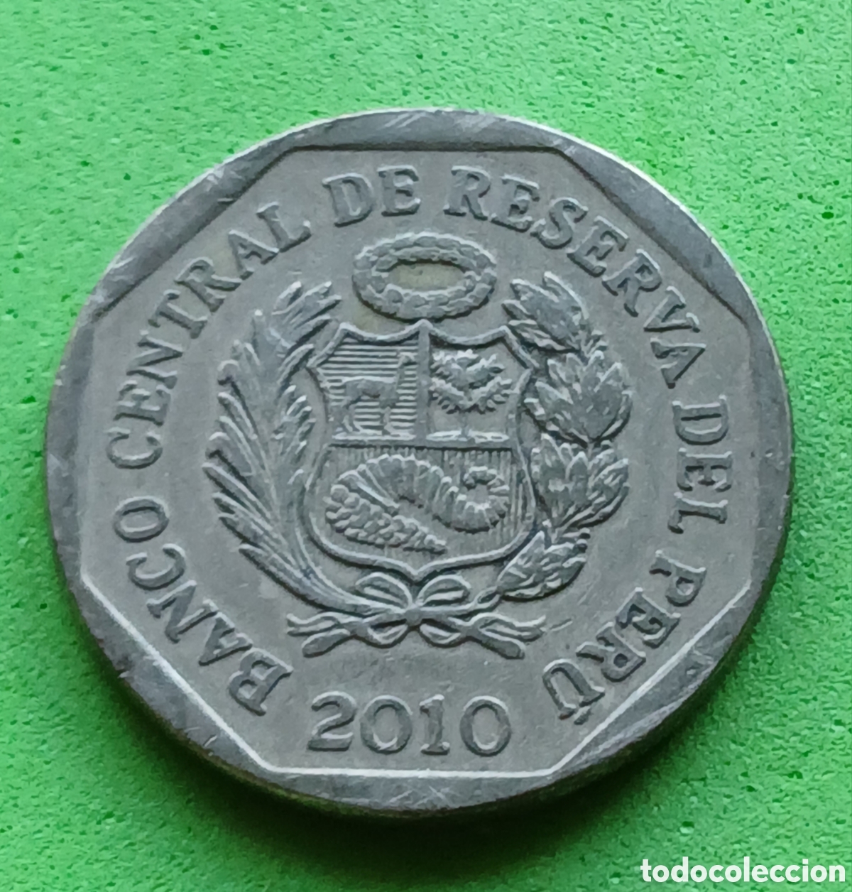 Monedas antiguas de Am&eacute;rica: Per&uacute; 1 nuevo sol 2010 km#308.4 poco com&uacute;n