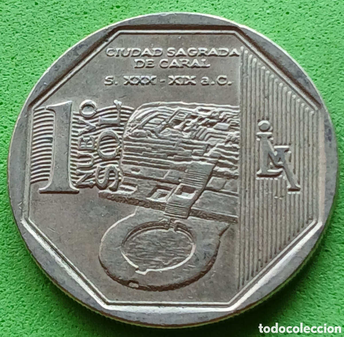 Monedas antiguas de Am&eacute;rica: Per&uacute; 1 nuevo sol 2014 km#379 Caral