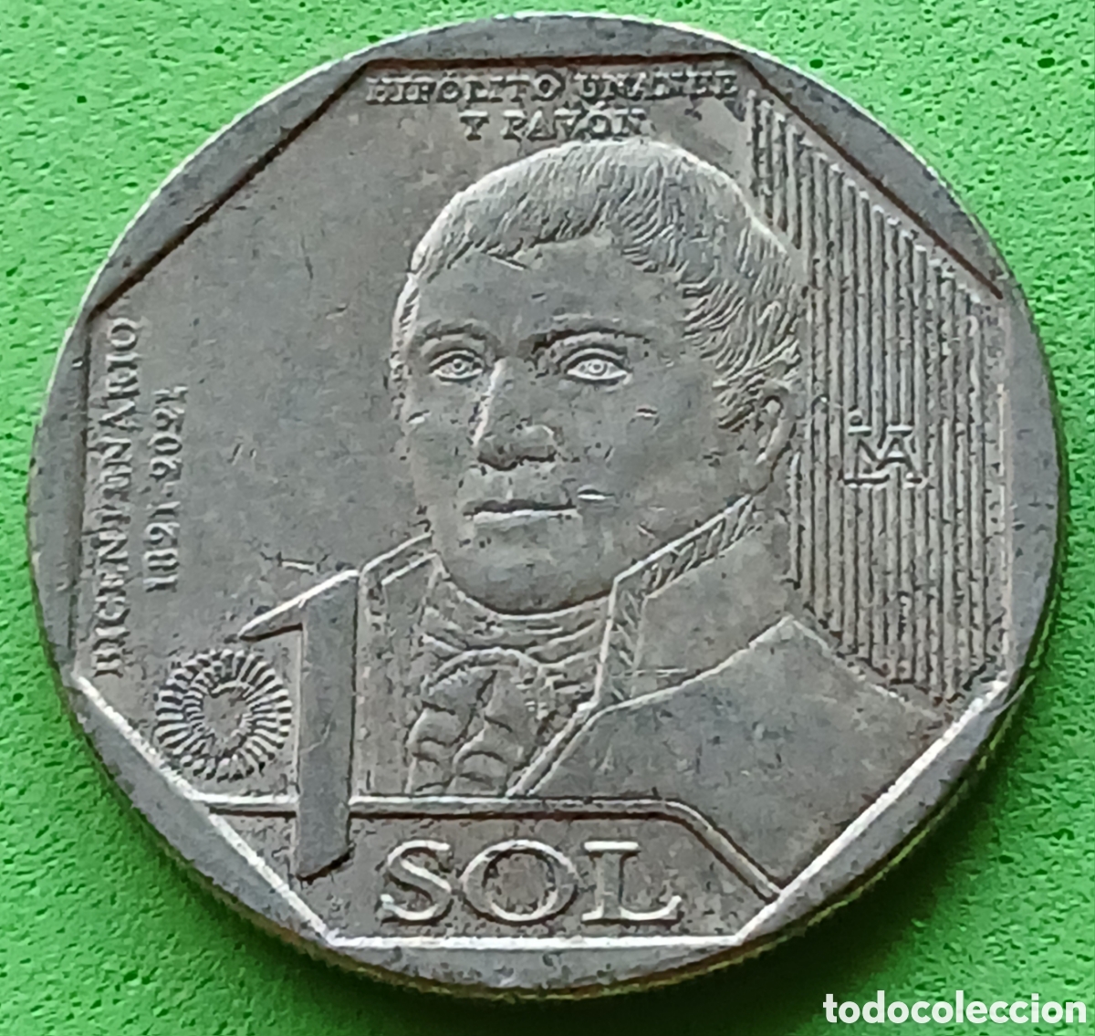 Monedas antiguas de Am&eacute;rica: Per&uacute; 1 sol 2021 UC#117 Hip&oacute;lito Unanue