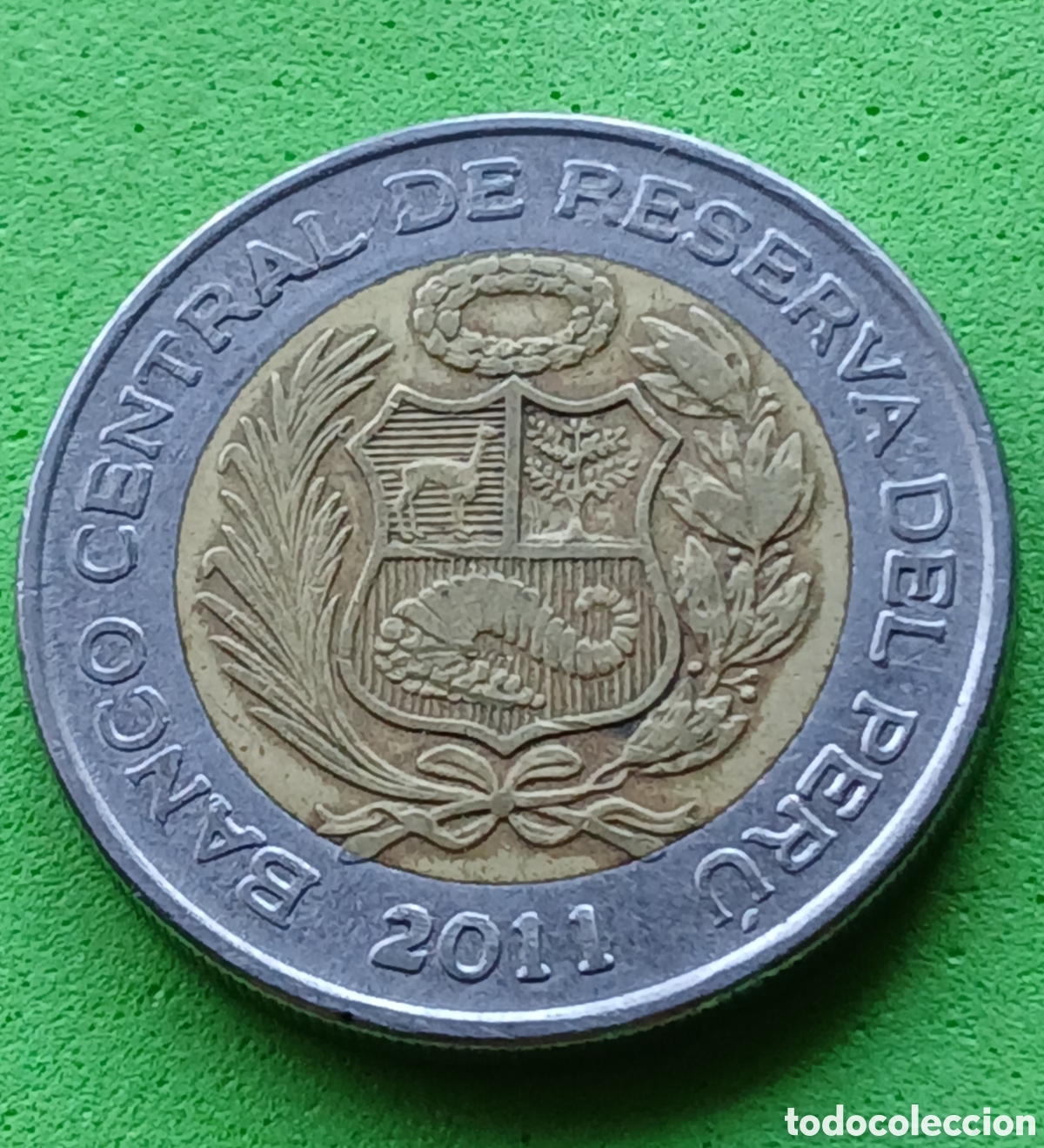 Monedas antiguas de Am&eacute;rica: Per&uacute; 5 nuevos soles 2011 km#344