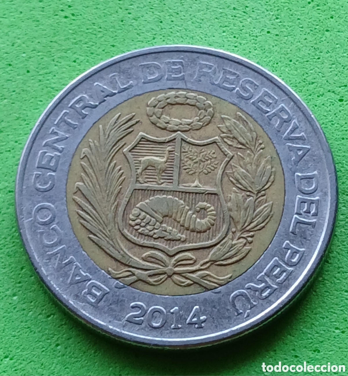 Monedas antiguas de Am&eacute;rica: Per&uacute; 5 nuevos soles 2014 km#344