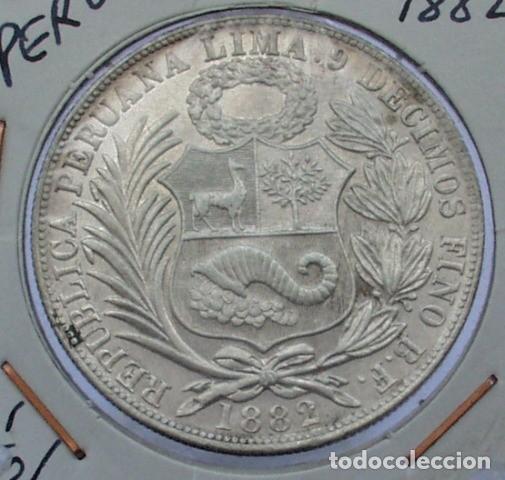 Monedas antiguas de Am&eacute;rica: PERU 1 SOL 1882 - PLATA DE LEY ,900