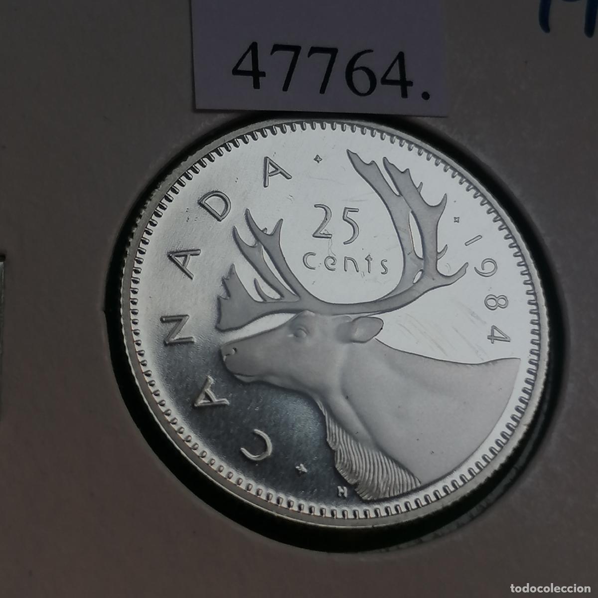 Monedas antiguas de Am&eacute;rica: Canad&aacute; 25 c&eacute;ntimos 1984