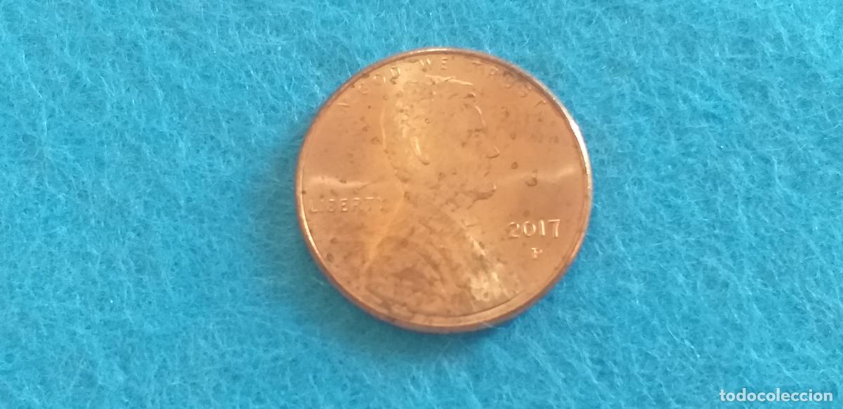 Monedas antiguas de Am&eacute;rica: MONEDA USA. ONE CENT. A&Ntilde;O 2017. P. ANVERSO ABRAHAM LINCOLN. REVERSO ESCUDO E PLURIBUS UNUM.