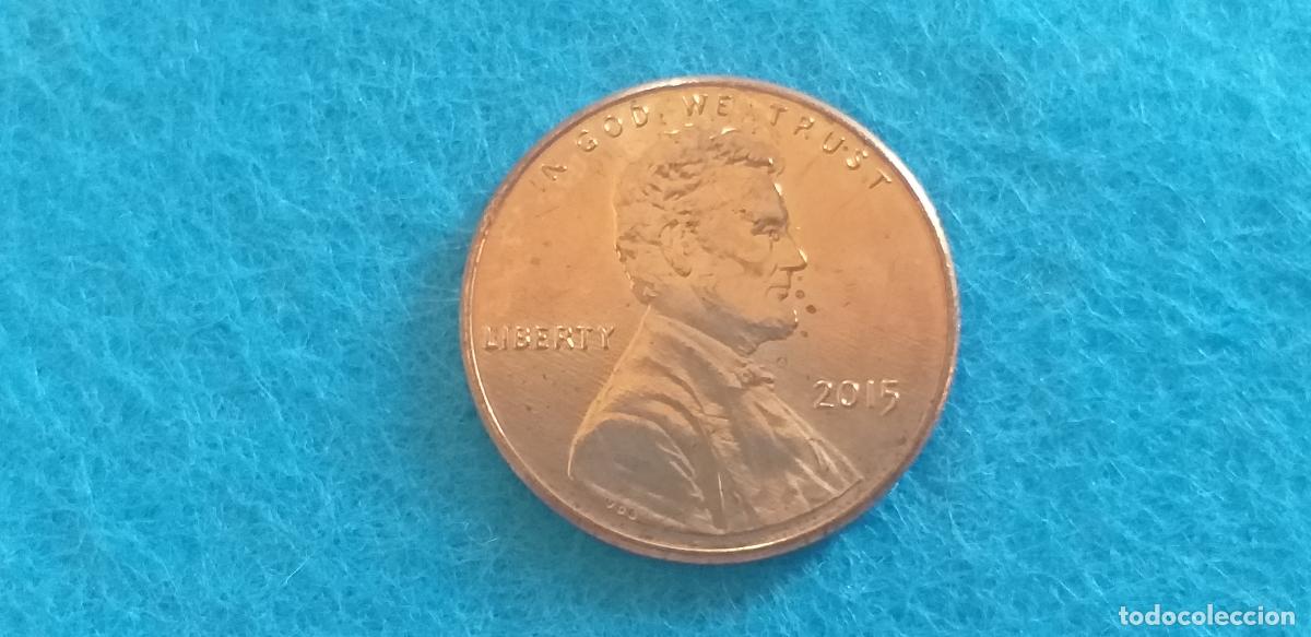 Monedas antiguas de Am&eacute;rica: MONEDA USA. ONE CENT. A&Ntilde;O 2015. ANVERSO ABRAHAM LINCOLN. REVERSO ESCUDO E PLURIBUS UNUM.