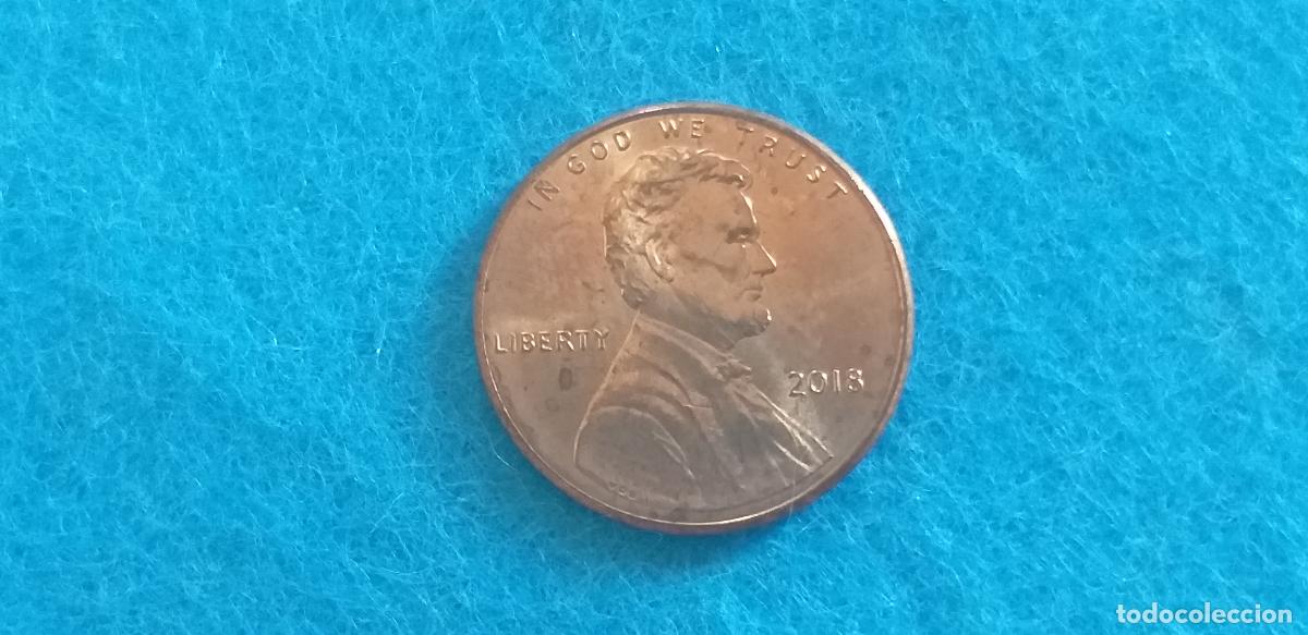 Monedas antiguas de Am&eacute;rica: MONEDA USA. ONE CENT. A&Ntilde;O 2018. ANVERSO ABRAHAM LINCOLN. REVERSO ESCUDO E PLURIBUS UNUM.
