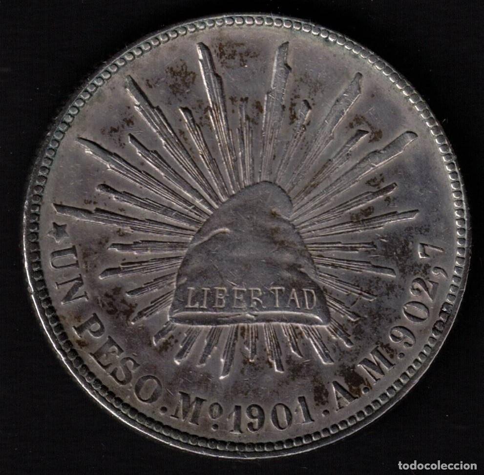 Monedas antiguas de Am&eacute;rica: MONEDA UN PESO MEXICO 1901 - PLATA