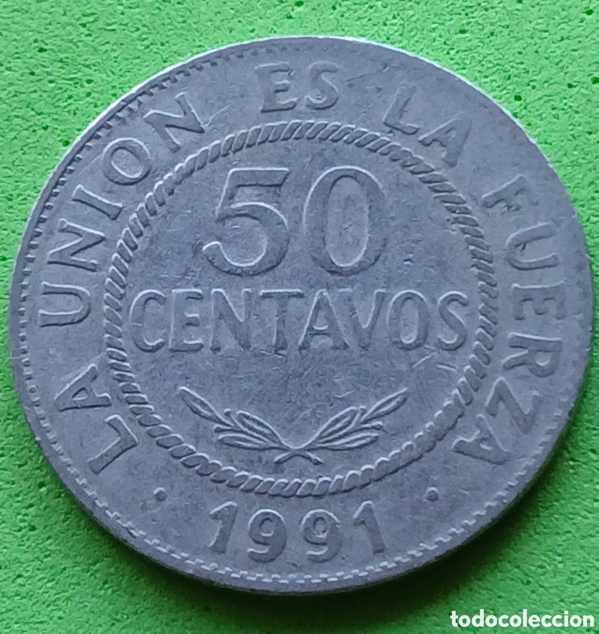 Monedas antiguas de Am&eacute;rica: Bolivia 50 centavos 1991 km#204