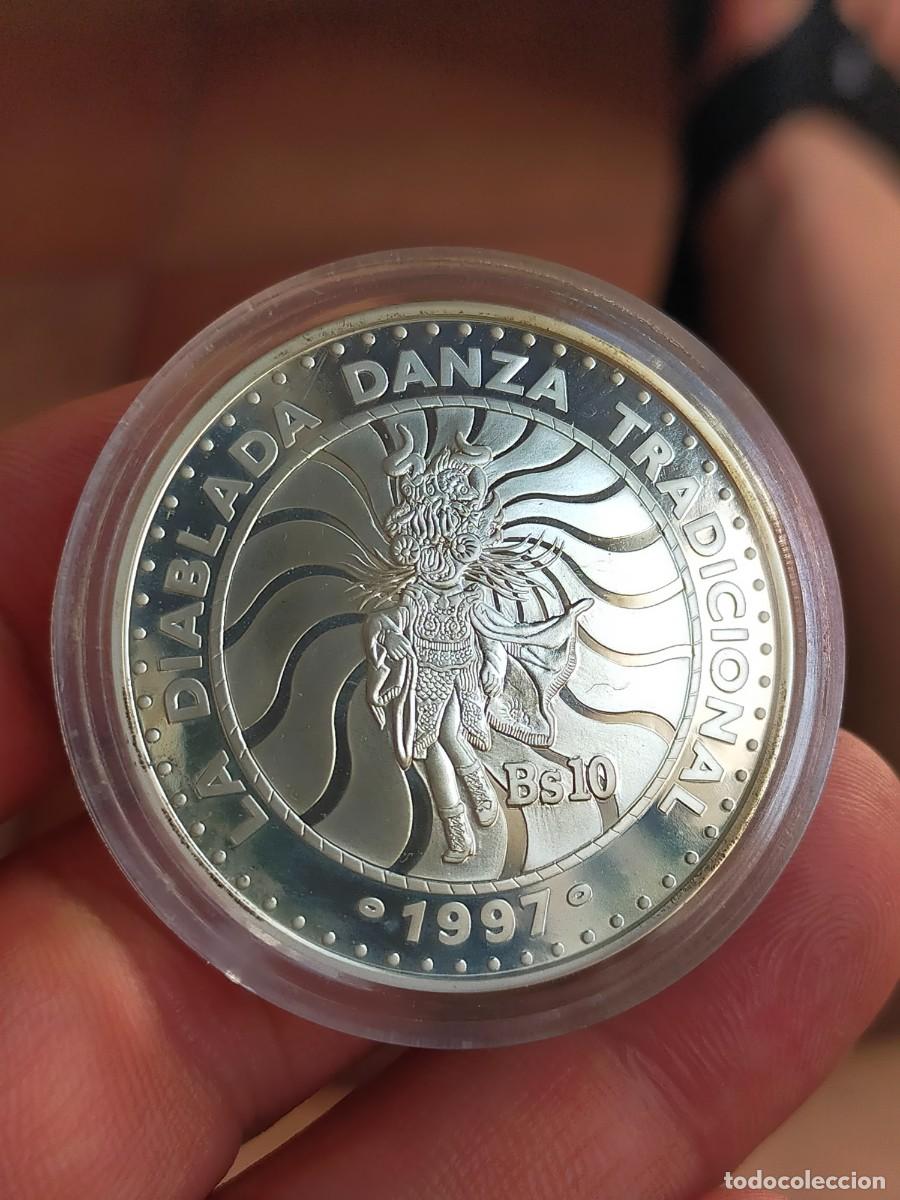 Monedas antiguas de Am&eacute;rica: MONEDA 10 DIEZ BOLIVIANOS DANZAS Y TRAJES TIPICOS 1997 BOLIVIA LA DIABLADA PLATA DANZA TRADICIONAL