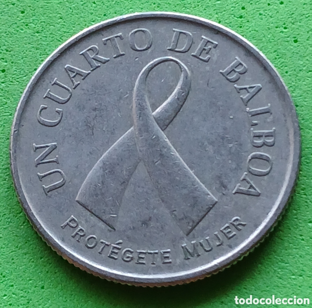 Monedas antiguas de Am&eacute;rica: Panam&aacute; un cuarto 2008 km#137 Cancer de Pecho