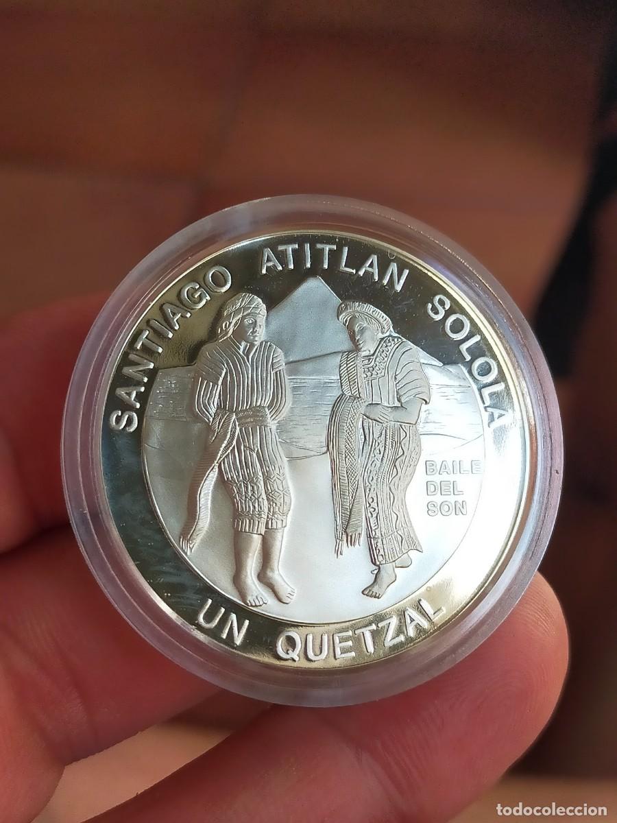 Monedas antiguas de Am&eacute;rica: MONEDA 1 UN QUETZAL DANZAS Y TRAJES TIPICOS 1997 GUATEMALA BAILE DEL SON PLATA SANTIAGO ATITLAN SOLO