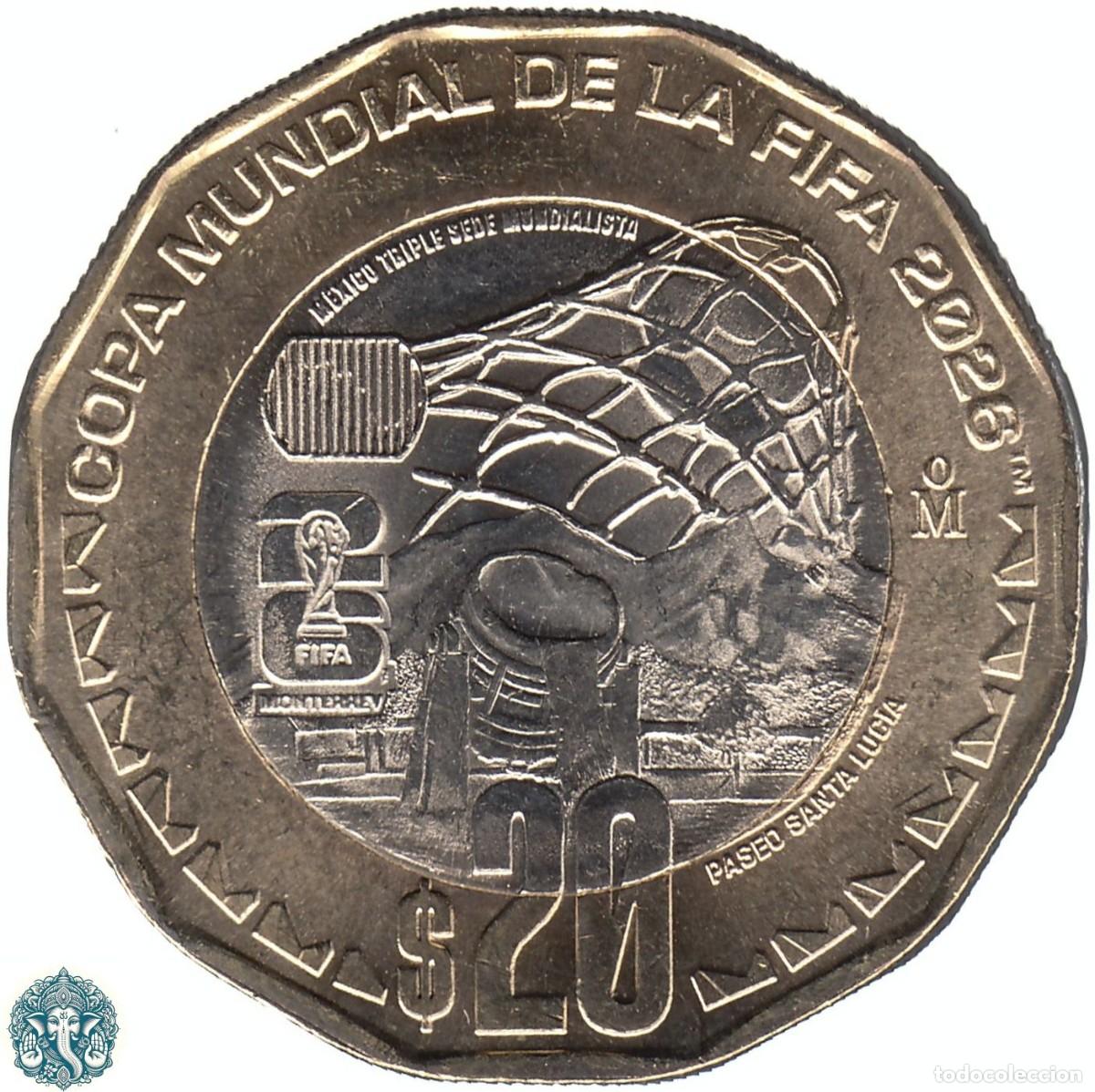 Monedas antiguas de Am&eacute;rica: MEXICO 20 Pesos 2026 FIFA 2026 Paseo de Santa Luc&iacute;a KM#- bimet&aacute;lica