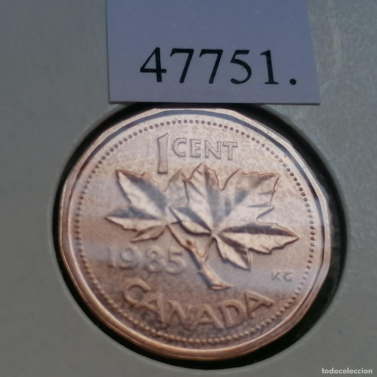 Monnaies anciennes d'Am&eacute;rique: Canad&aacute; 1 c&eacute;ntimo 1985