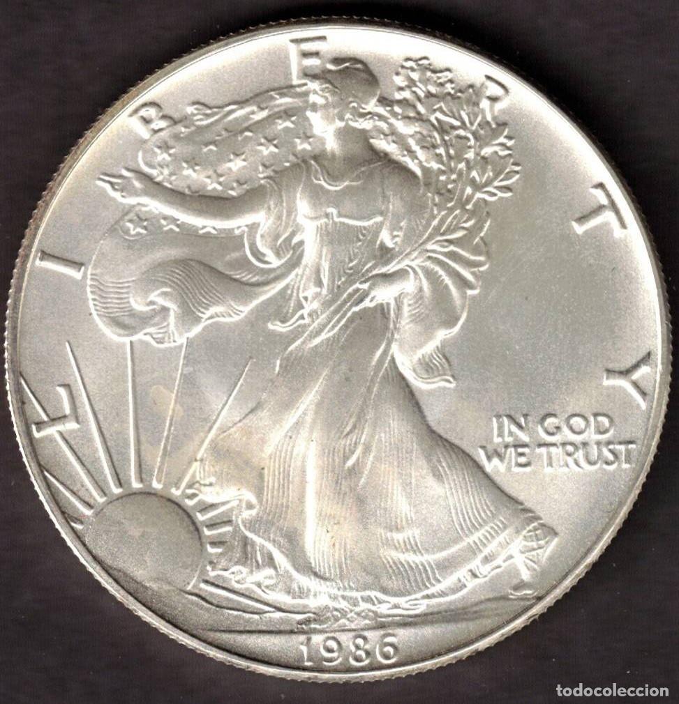 Monedas antiguas de Am&eacute;rica: MONEDA ONE DOLLAR 1986 - ESTADOS UNIDOS - 1 OZ - AMERICAN EAGLE - FINE SILVER