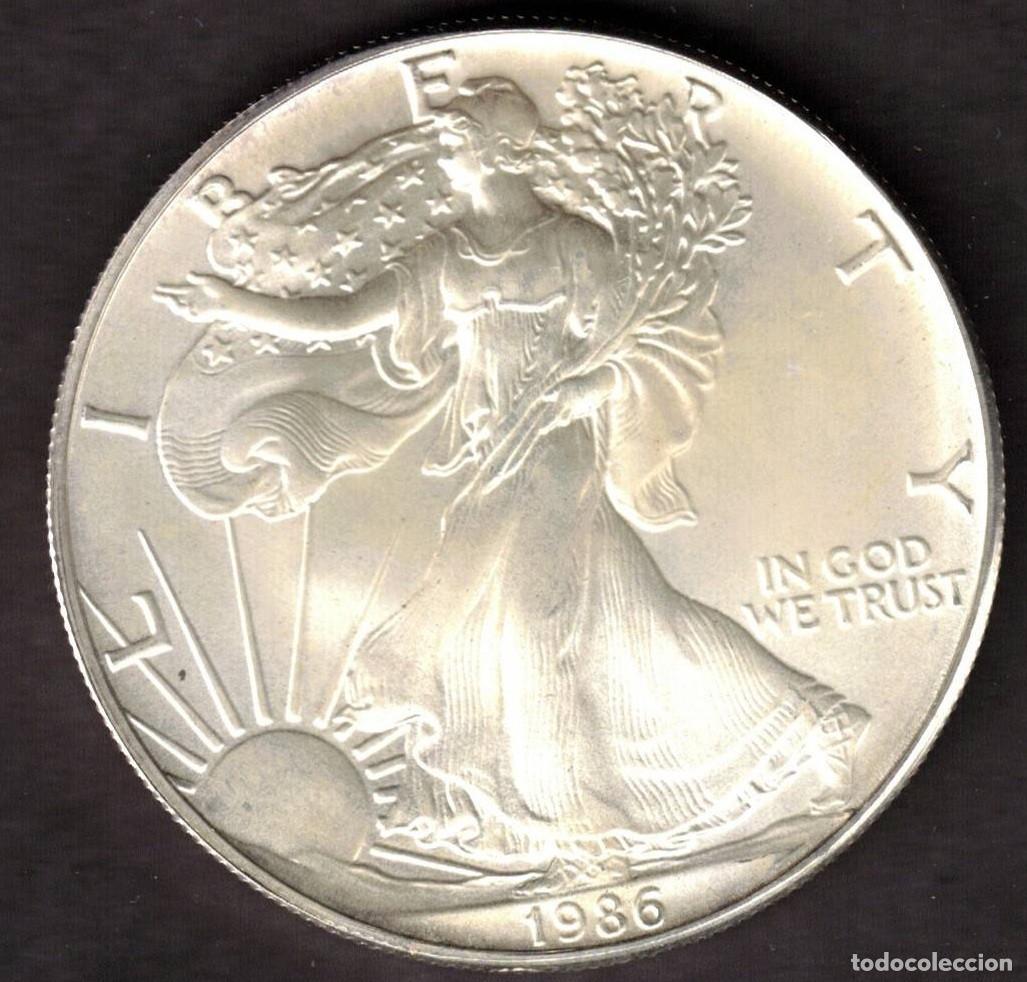 Monedas antiguas de Am&eacute;rica: MONEDA ONE DOLLAR 1986 - ESTADOS UNIDOS - 1 OZ - AMERICAN EAGLE - FINE SILVER