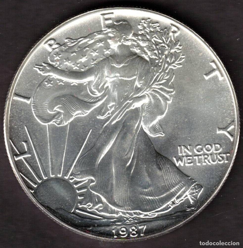 Monedas antiguas de Am&eacute;rica: MONEDA ONE DOLLAR 1987 - ESTADOS UNIDOS - 1 OZ - AMERICAN EAGLE - FINE SILVER