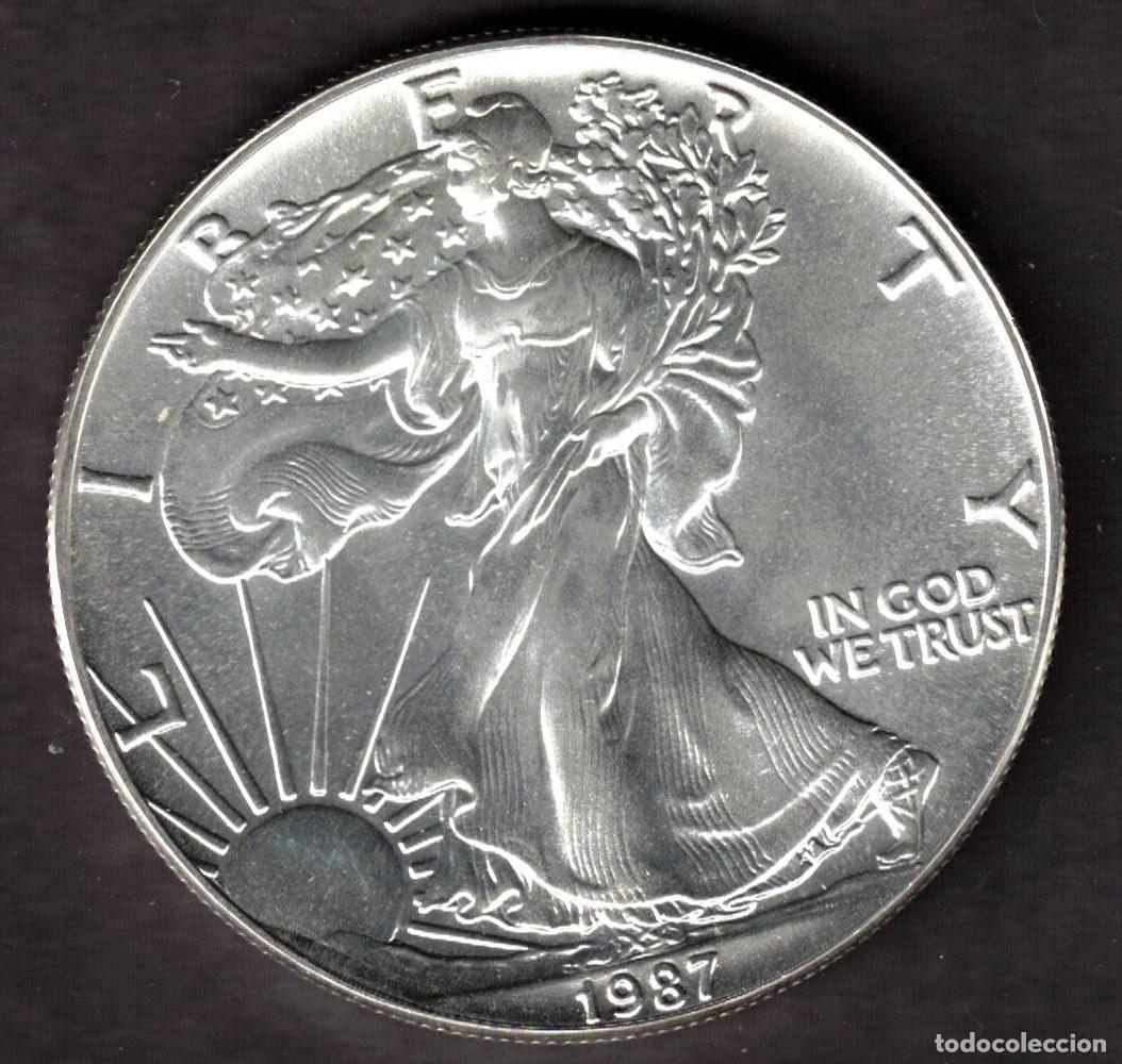 Monedas antiguas de Am&eacute;rica: MONEDA ONE DOLLAR 1987 - ESTADOS UNIDOS - 1 OZ - AMERICAN EAGLE - FINE SILVER