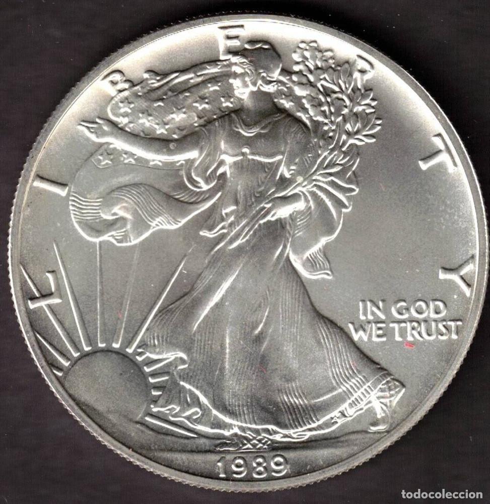 Monedas antiguas de Am&eacute;rica: MONEDA ONE DOLLAR 1989 - ESTADOS UNIDOS - 1 OZ - AMERICAN EAGLE - FINE SILVER