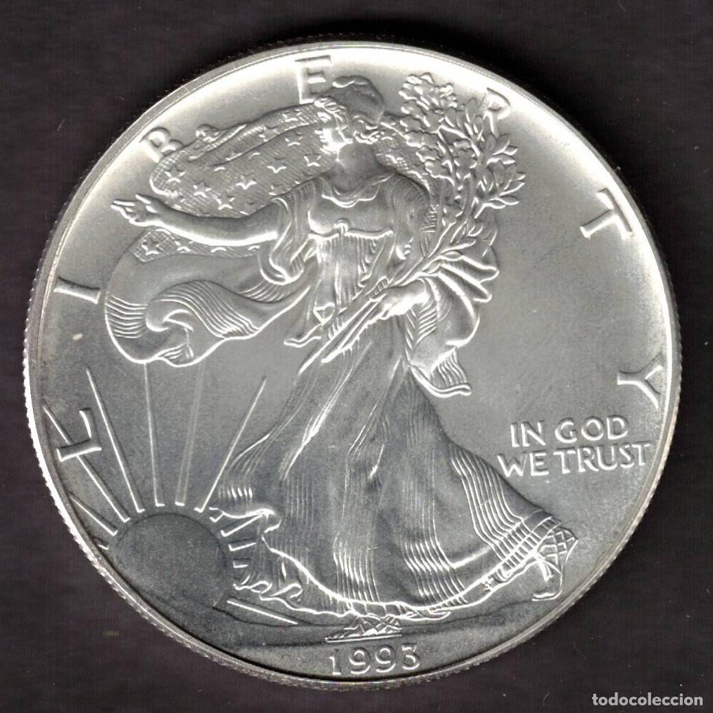 Monedas antiguas de Am&eacute;rica: MONEDA ONE DOLLAR 1993 - ESTADOS UNIDOS - 1 OZ - AMERICAN EAGLE - FINE SILVER