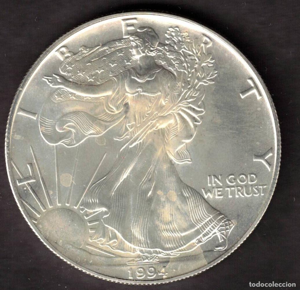 Monedas antiguas de Am&eacute;rica: MONEDA ONE DOLLAR 1994 - ESTADOS UNIDOS - 1 OZ - AMERICAN EAGLE - FINE SILVER
