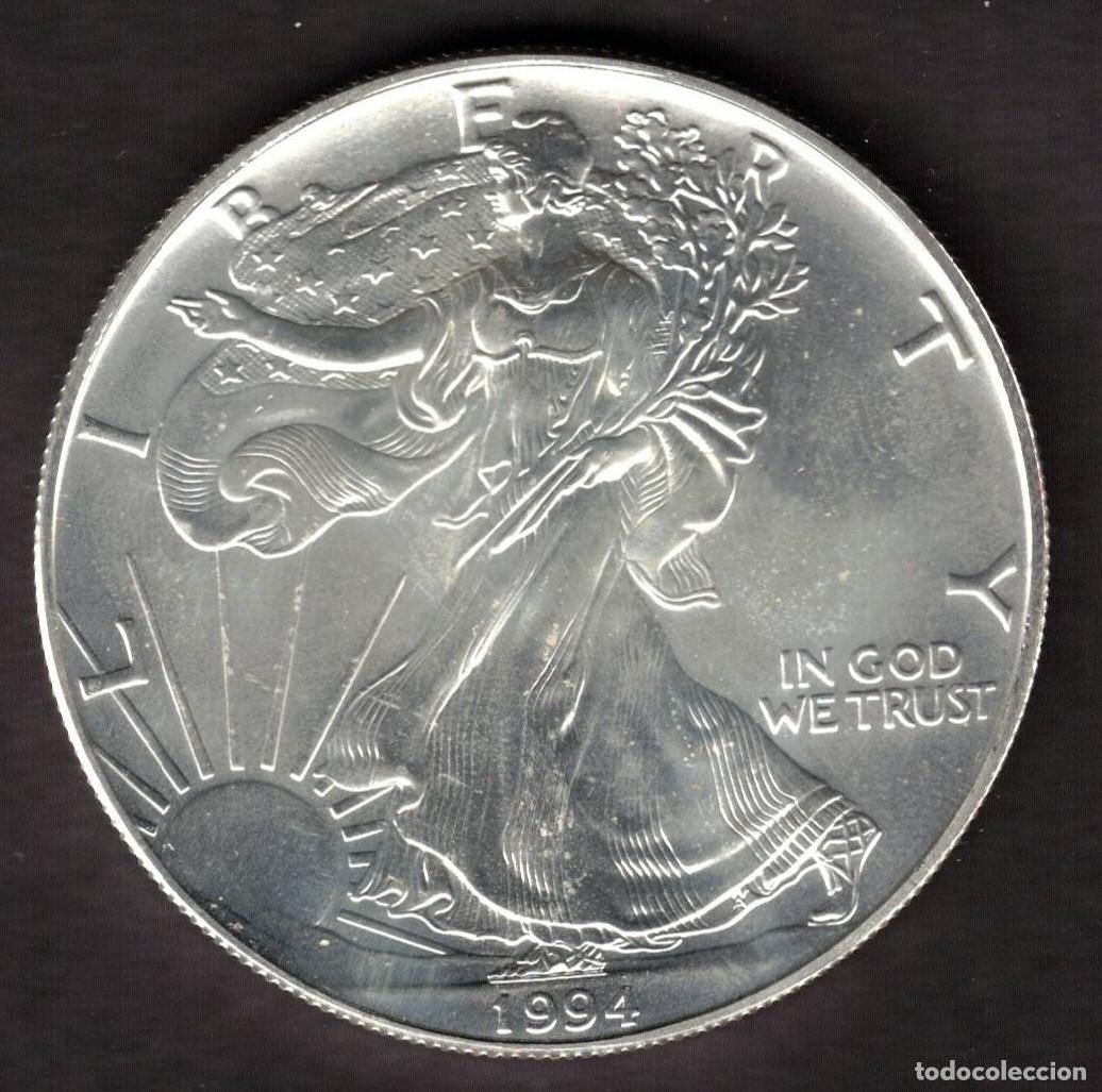 Monedas antiguas de Am&eacute;rica: MONEDA ONE DOLLAR 1994 - ESTADOS UNIDOS - 1 OZ - AMERICAN EAGLE - FINE SILVER
