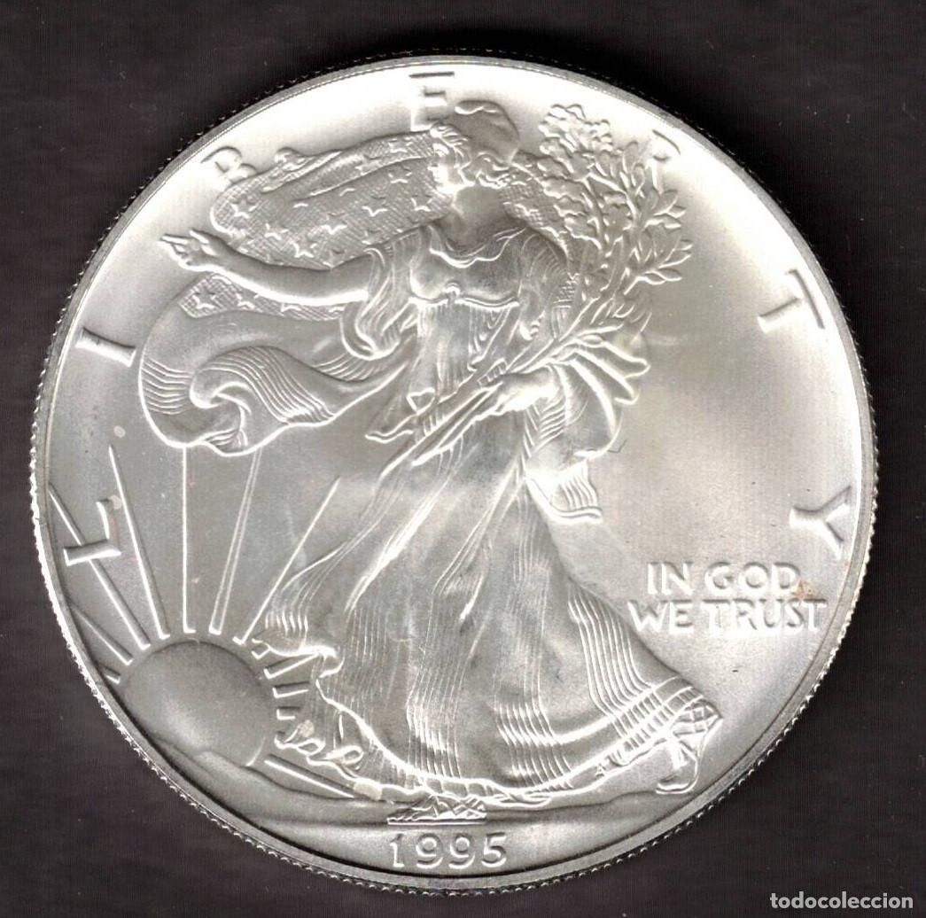 Monedas antiguas de Am&eacute;rica: MONEDA ONE DOLLAR 1995 - ESTADOS UNIDOS - 1 OZ - AMERICAN EAGLE - FINE SILVER