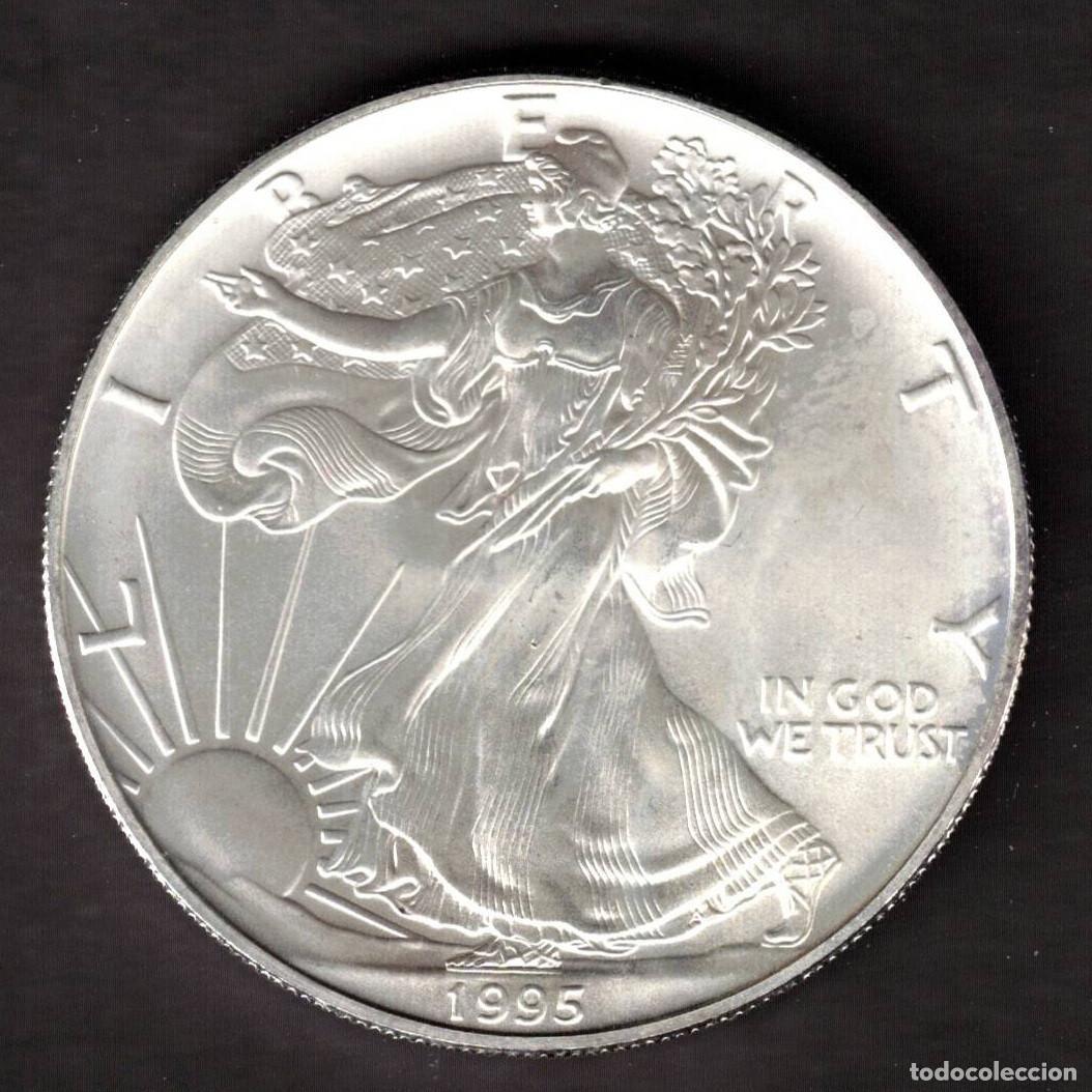 Monedas antiguas de Am&eacute;rica: MONEDA ONE DOLLAR 1995 - ESTADOS UNIDOS - 1 OZ - AMERICAN EAGLE - FINE SILVER