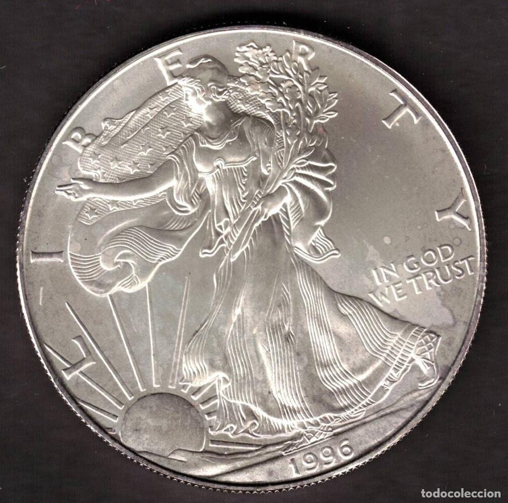 Monedas antiguas de Am&eacute;rica: MONEDA ONE DOLLAR 1996 - ESTADOS UNIDOS - 1 OZ - AMERICAN EAGLE - FINE SILVER