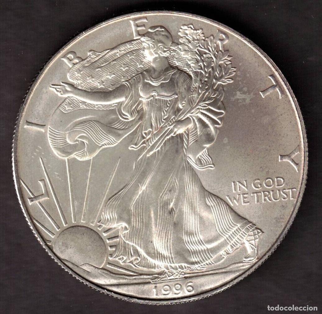 Monedas antiguas de Am&eacute;rica: MONEDA ONE DOLLAR 1996 - ESTADOS UNIDOS - 1 OZ - AMERICAN EAGLE - FINE SILVER