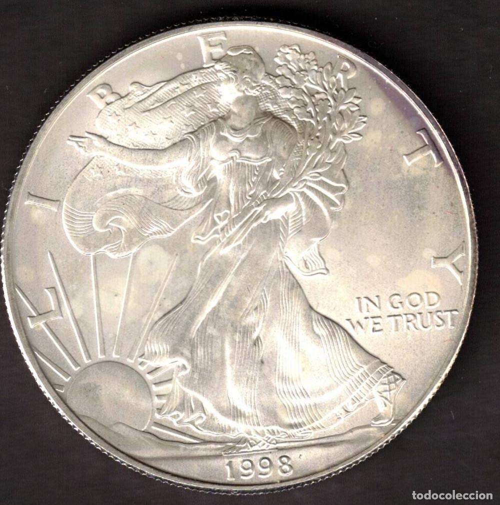 Monedas antiguas de Am&eacute;rica: MONEDA ONE DOLLAR 1998 - ESTADOS UNIDOS - 1 OZ - AMERICAN EAGLE - FINE SILVER