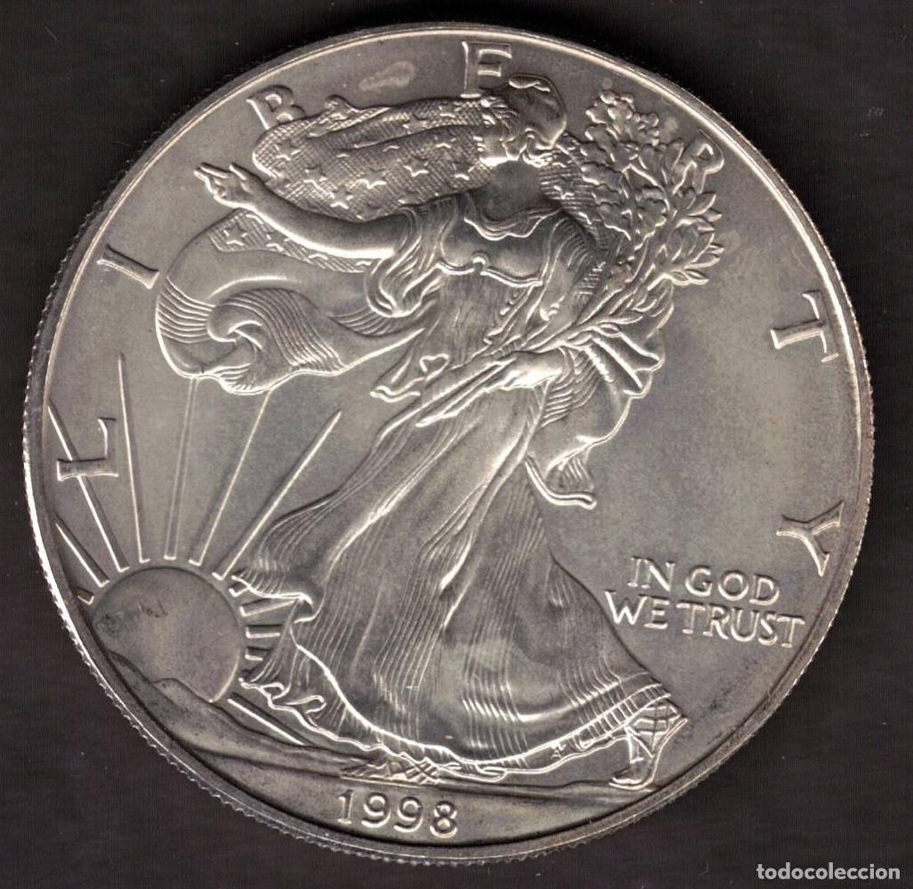 Monedas antiguas de Am&eacute;rica: MONEDA ONE DOLLAR 1998 - ESTADOS UNIDOS - 1 OZ - AMERICAN EAGLE - FINE SILVER