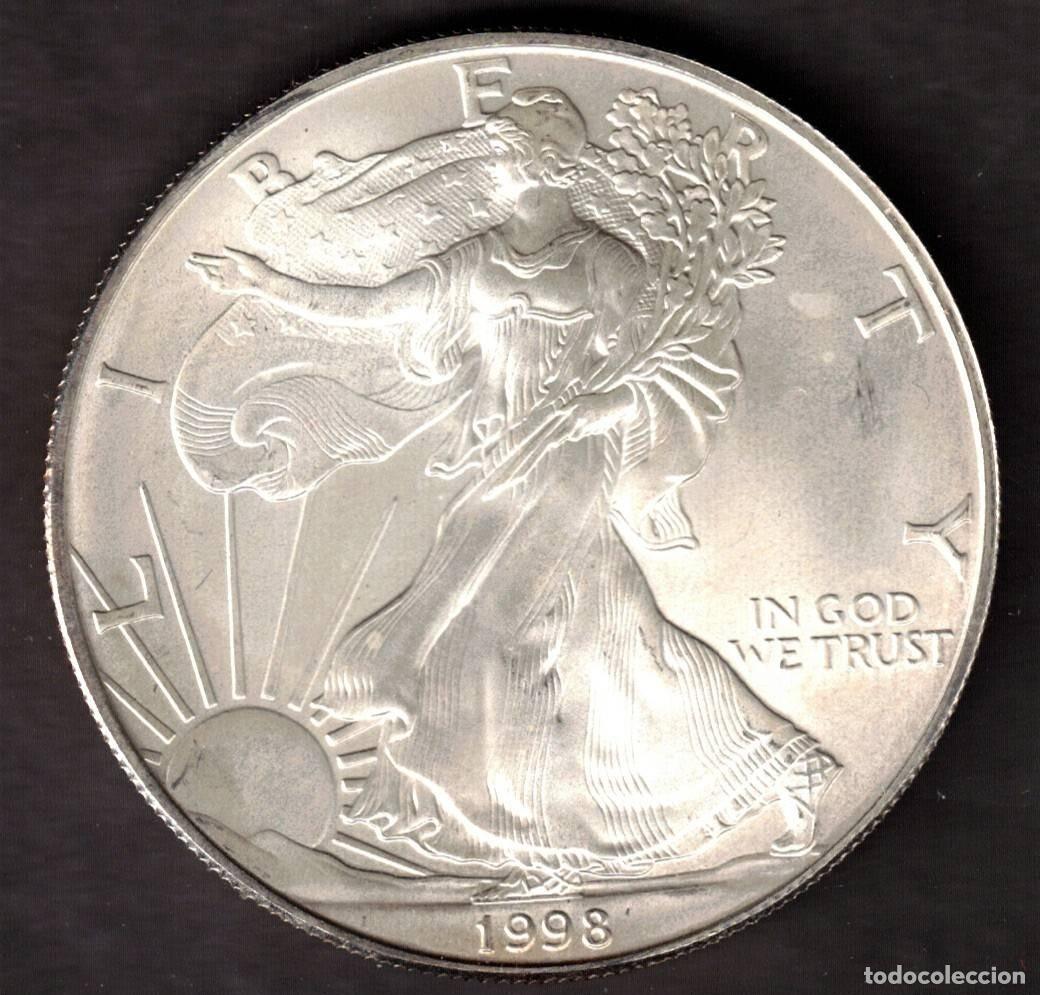 Monedas antiguas de Am&eacute;rica: MONEDA ONE DOLLAR 1998 - ESTADOS UNIDOS - 1 OZ - AMERICAN EAGLE - FINE SILVER