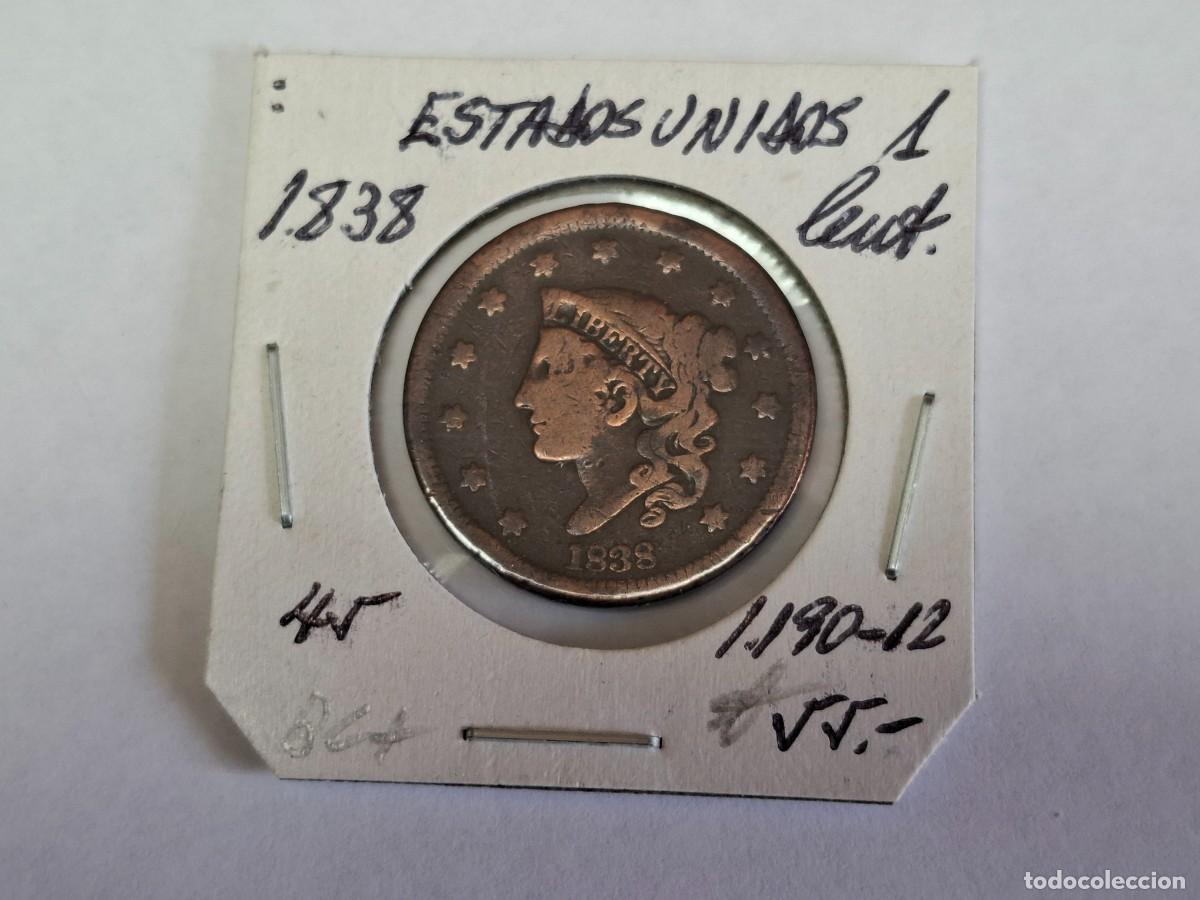Monedas antiguas de Am&eacute;rica: 1 CENTAVO de 1838 KM 45 ESTADOS UNIDOS en BC+